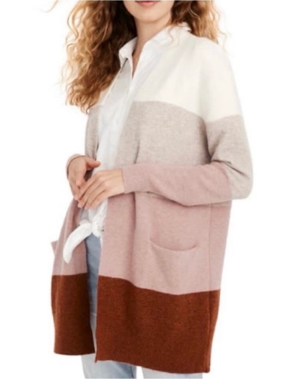 Madewell Colorblock Open-Front Women’s Cardigan Sweater